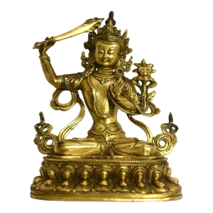 Gilt Bronze Statue Tibetan Buddha Manjushree