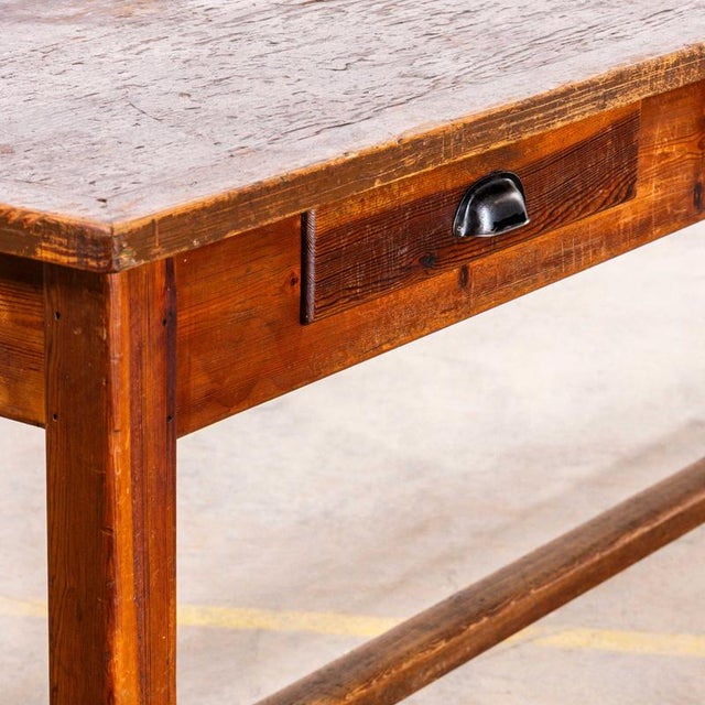 French Pitch Pine Rectangular Dining Table, 1950s For Sale - Image 4 of 11