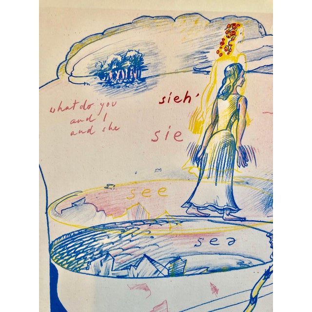 Surrealism André Thomkins, 1970s Modernist Swiss Colorful Surrealism Signed Dada Lithograph Andre Thomkins, 1979 For Sale - Image 3 of 6