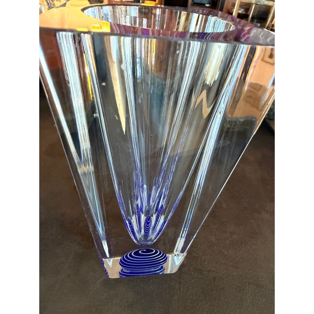 Transparent Kosta Boda Blue Orbit Vase For Sale - Image 8 of 8