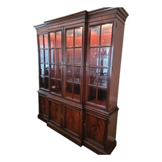 Georgian Style Two Piece Mahogany Breakfront For Sale