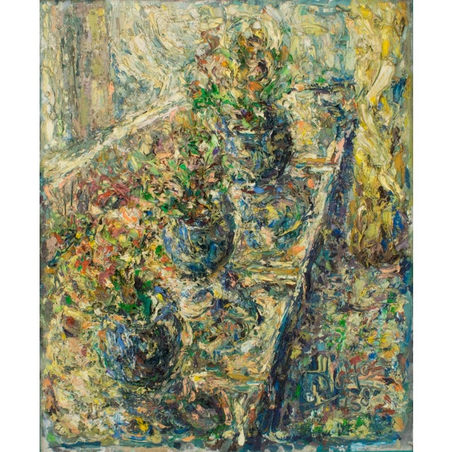Brutalist Still Life in the Summer Oil on Canvas Painting by e.j.e. Dulfer For Sale In Atlanta - Image 6 of 13