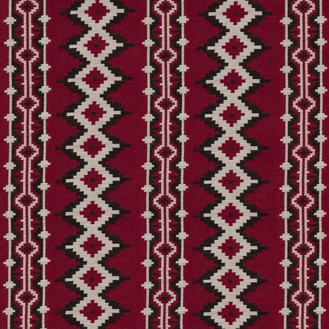 2020s Sample - Schumacher Pathway Fabric In Red For Sale - Image 5 of 5