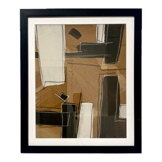 Untitled #26, Framed Abstract Mixed Media, Neutral Minimalist Wall Art For Sale