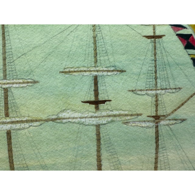 2020s Contemporary Mary Maguire Original Ship Sailboat Print “All Flags Flying”, Framed For Sale - Image 5 of 12