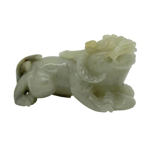 Hand Carved Natural Green & Yellow Jade Feng Shui Lucky Pixiu Figure Pendant For Sale In San Francisco - Image 6 of 6