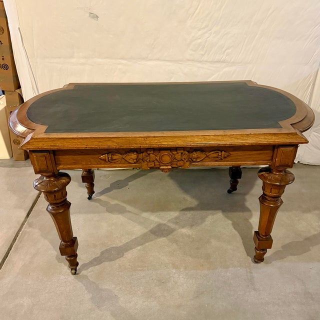 Elevate your home office or study with this exquisite, authentic mid-19th century library desk, dating to approximately...