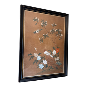 Early 20th Century Antique Chineese Bird Paining on Paper ~ Framed #1