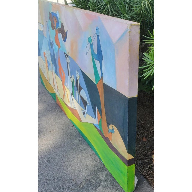 1946 "Joy of Living" Expressionist Figurative Oil Painting on Canvas by Ray Martinez For Sale - Image 9 of 12