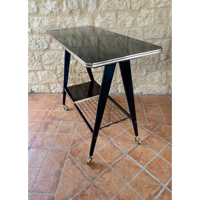 Vintage Formica & Metal Side Table, 1960s For Sale - Image 4 of 18