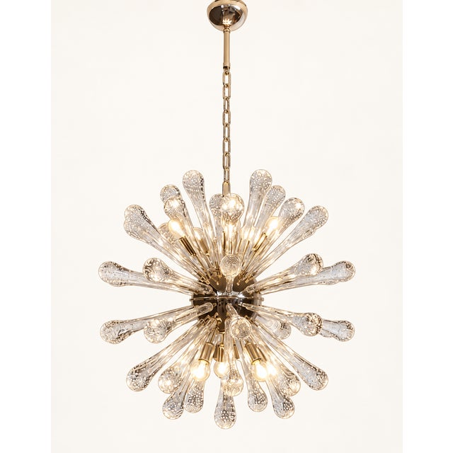 Contemporary Sputnik Light with 50 Murano Glass Beads and a Golden Frame from Justfurnituress SRL For Sale - Image 3 of 10