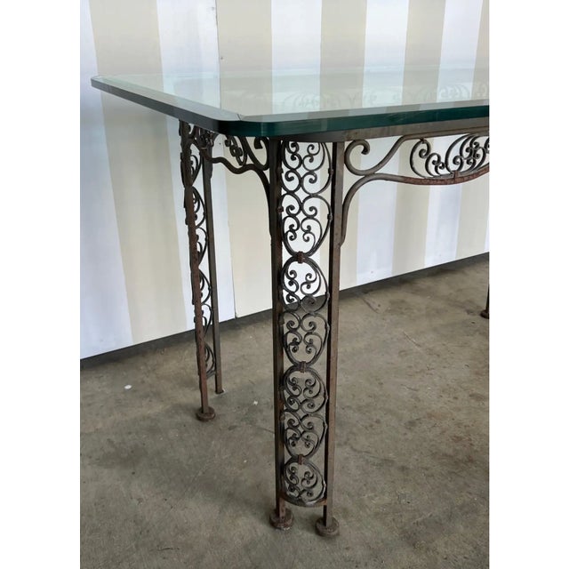 Early 20th Century Early 20th Century Glass Top Iron Table For Sale - Image 5 of 10