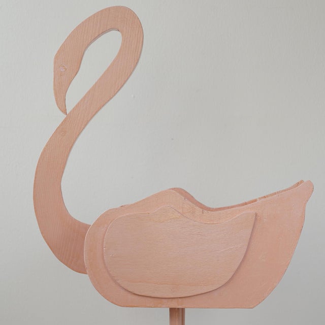 Vintage Artist Studio Handmade Wood Flamingo Planter For Sale - Image 12 of 16