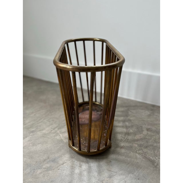 Mid-Century Modern 1960s Gump's San Francisco MCM Brass Magazine Rack For Sale - Image 3 of 12