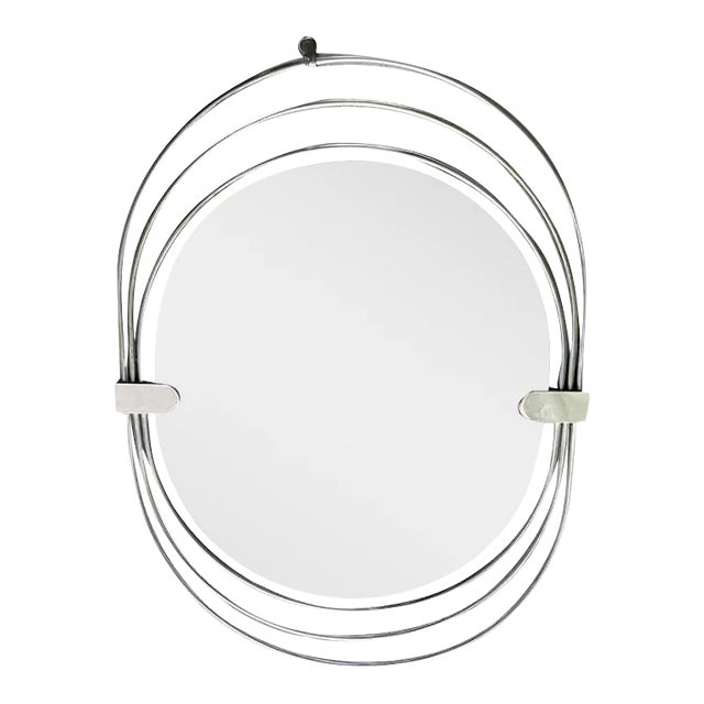 Mid-Century Chrome Mirror For Sale