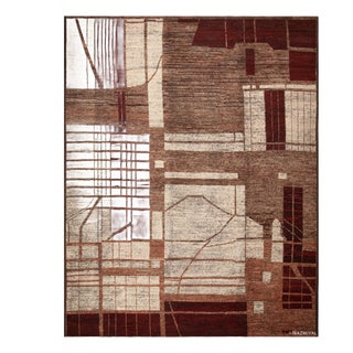 Nazmiyal Collection Tribal Geometric Bold Earthy Color Large Size Modern Rug For Sale