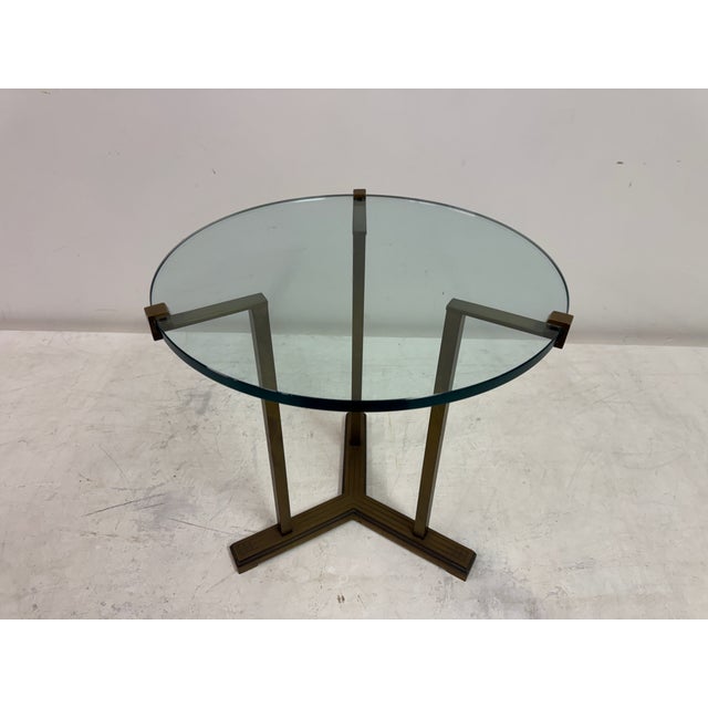 Bronze and Glass Side Table by Peter Ghyczy, 1980s For Sale - Image 3 of 10