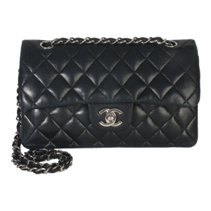 Black Quilted Lambskin Small Classic Double Flap Bag