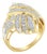 10K Yellow Gold Plated .925 Sterling Silver 1.0 Cttw Round & Baguette Diamond Knot Channel Statement Ring (I-J Color, I2-I3 Clarity) - Size 7-3/4 For Sale