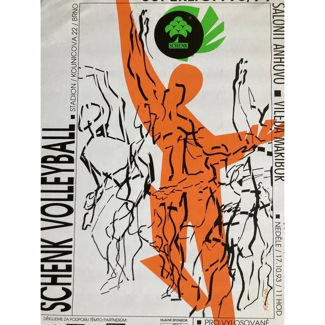 1990s Volleyball Poster, Czechoslovakia, 1993 For Sale - Image 5 of 6