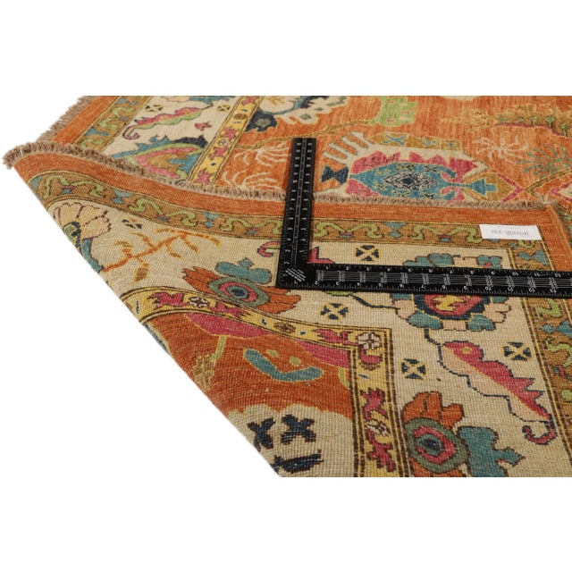 Early 21st Century Orange Oushak Rug - 06'01 X 09'03 For Sale - Image 5 of 10