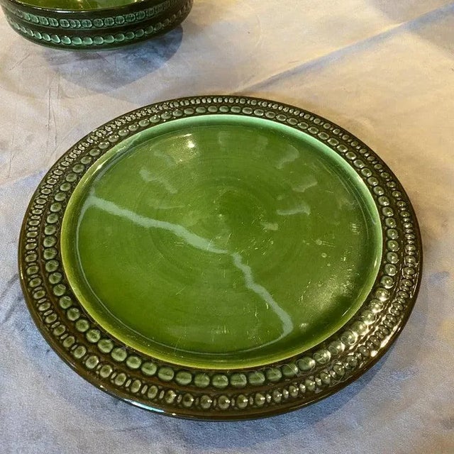 1970s Mid-Century Modern Ceramic Bowl on a Plate by Ernestine Salerno For Sale - Image 6 of 10