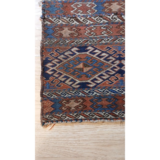 Antique Shahsavan Soumak Flatweave Bag Face Fragment – 21" X 27" For Sale - Image 16 of 16