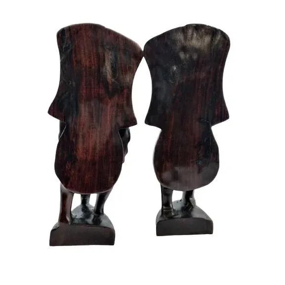 Vintage Mid 20th Century Hand Carved African Elephant Bookends - a Pair For Sale - Image 4 of 12