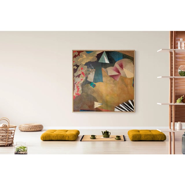 1997 "Blue Heaven" Abstract Oil Painting on Canvas Bill Shields Chicago Academy of Fine Art For Sale In Dallas - Image 6 of 7