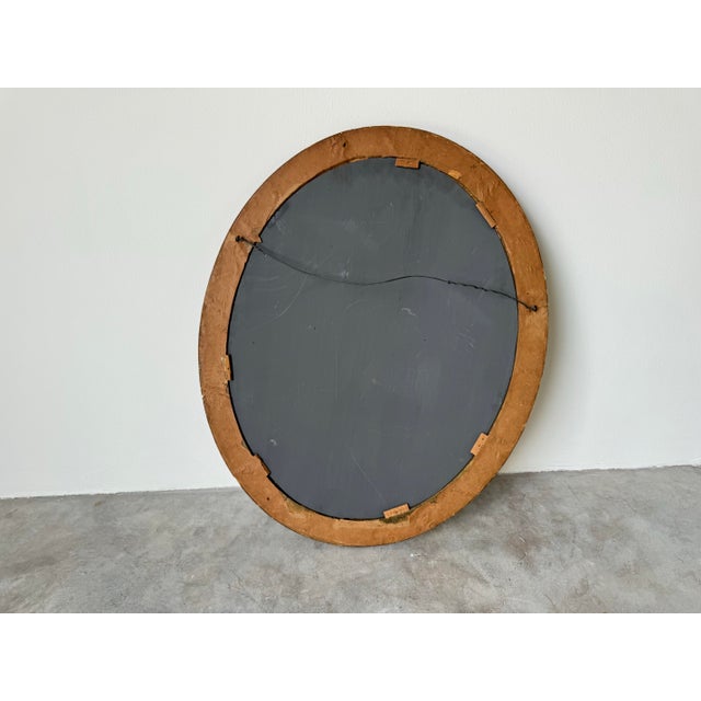 Vintage Hollywood Regency French - Style Gold Wood Oval Wall Mirror For Sale - Image 9 of 9