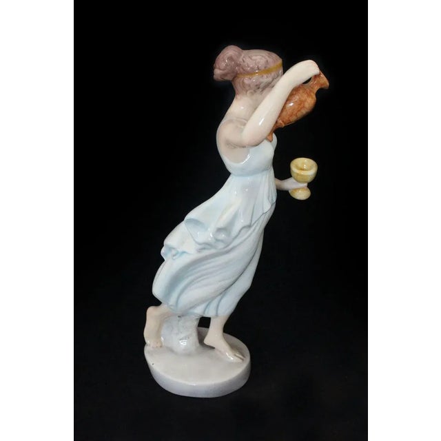 1940s Vestal Ceramic Figure With Jug and Goblet by Giovanni Ronzan for Ronzan, 1940s For Sale - Image 5 of 7