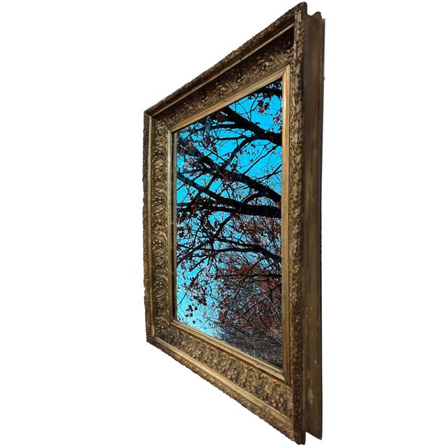 Antique Italian Gilt Wood Mirror with Carved Frame, Late 19th Century For Sale - Image 6 of 15