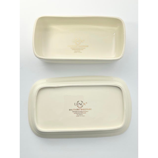 2000 - 2009 Lenox “Solitaire” Ceramic Butter Dish For Sale - Image 5 of 6