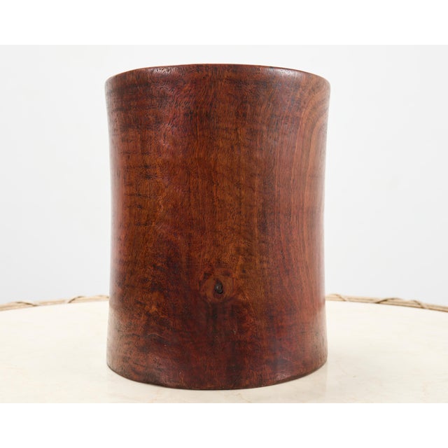 Brown Large Chinese Export Hardwood Scholar's Brush Pot Vessel For Sale - Image 8 of 16