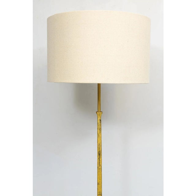 Modern French Vintage Gilt-Iron Floor Lamp For Sale - Image 3 of 9