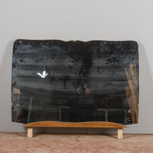 Wood Large Shaped Mirror with Wooden Base For Sale - Image 7 of 7