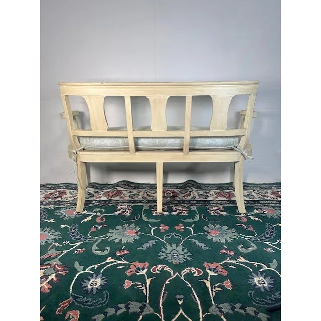 1960s 1960s French Style Entryway Bench With Rush Seat For Sale - Image 5 of 10