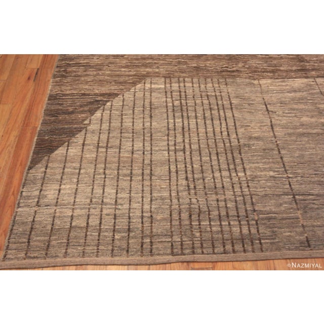 Modern Trending Primitive Design Earthy Tones Area Rug For Sale - Image 4 of 6