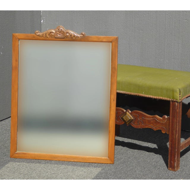Vintage French Country Aged Wall Mantle Mirror W Aged Mirror For Sale - Image 12 of 12