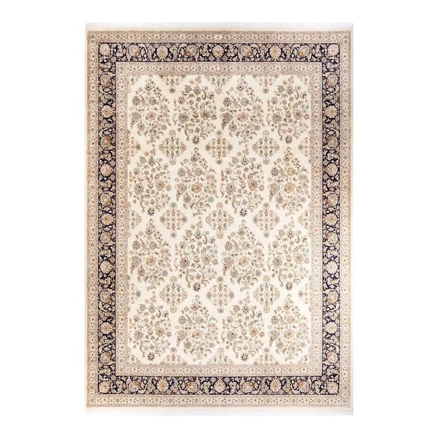 Ivory Mogul, One-of-a-Kind Hand-Knotted Area Rug in Ivory, 9' 2" x 13' 0" For Sale - Image 8 of 8