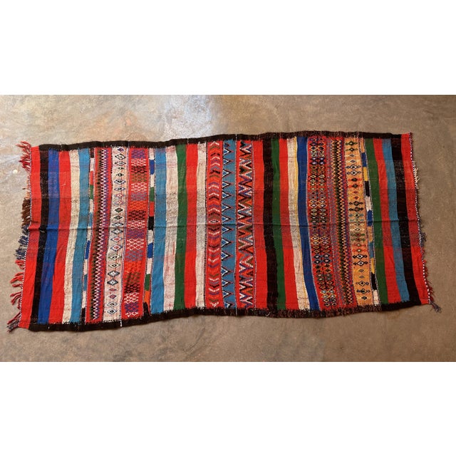 1980s Colorful Vintage Kilim Rug - 10.3 X 4.95 Ft For Sale - Image 4 of 12