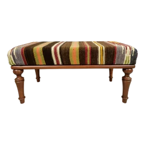 Traditional Kilim Upholstered Pouffe Bench