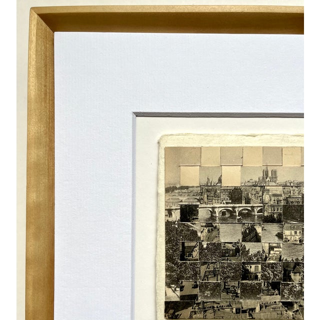 Paris Panorama One of a Kind, Hand Cut and Hand Woven Vintage Photo-Postcards (early 1900's) Matted and Framed/Glass, new...