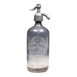 Antique Henry Krick Co. Santa Fe, New Mexico Seltzer Siphon Bottle c.1910 For Sale