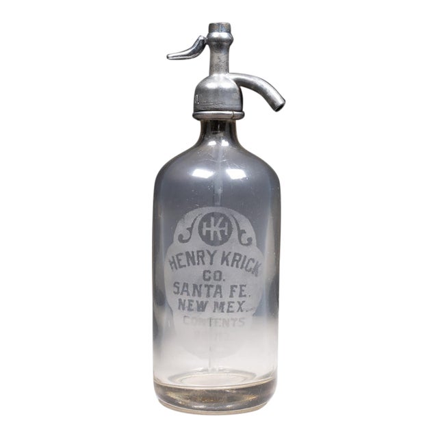 Antique Henry Krick Co. Santa Fe, New Mexico Seltzer Siphon Bottle c.1910 For Sale