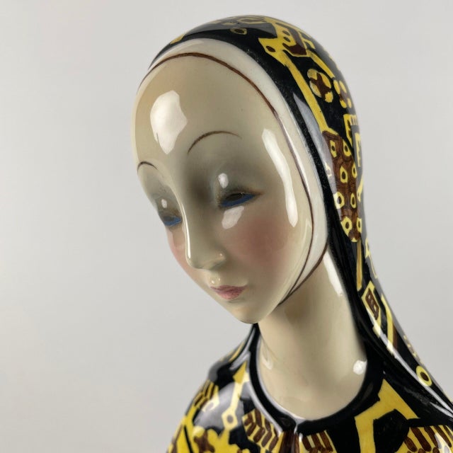 1930s Art Deco Female Bust by Elena Scavini for Lenci, 1933 For Sale - Image 5 of 8