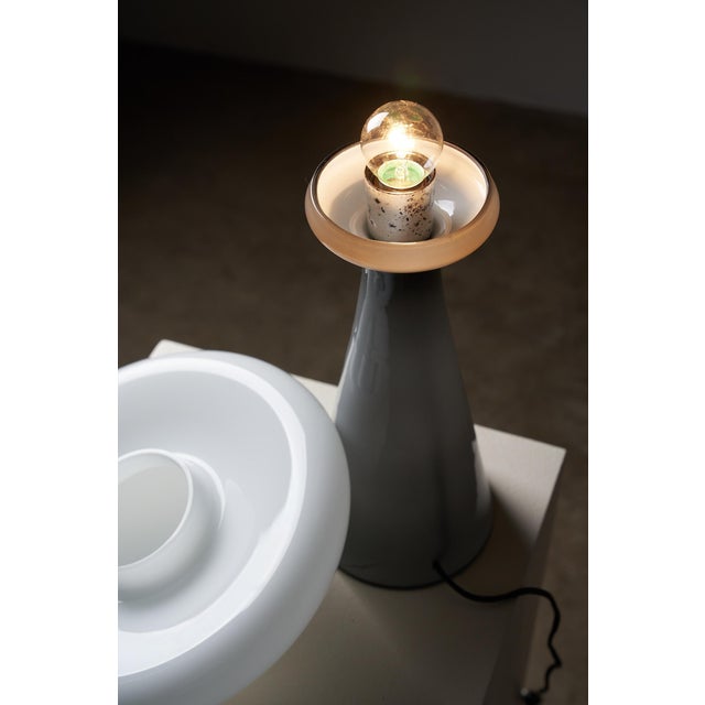 Vintage Italian Glass Mushroom Table Lamp from Vistosi, 1960 For Sale - Image 10 of 14