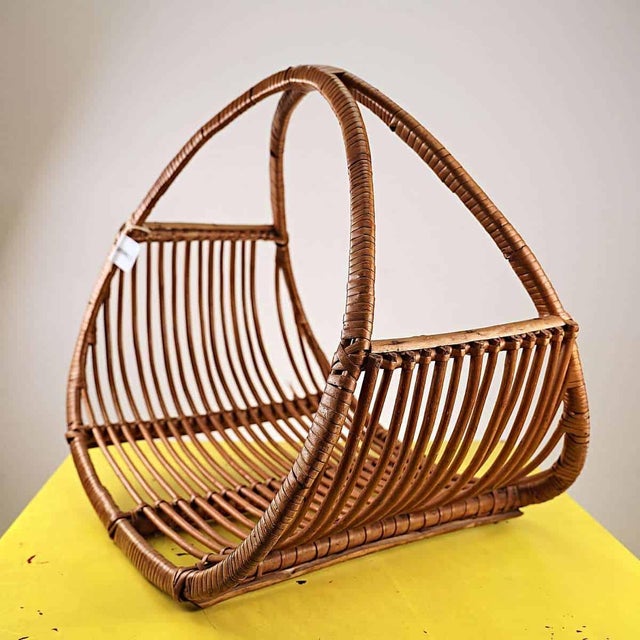Vintage Wicker Magazine Rack, 1970s For Sale - Image 10 of 10