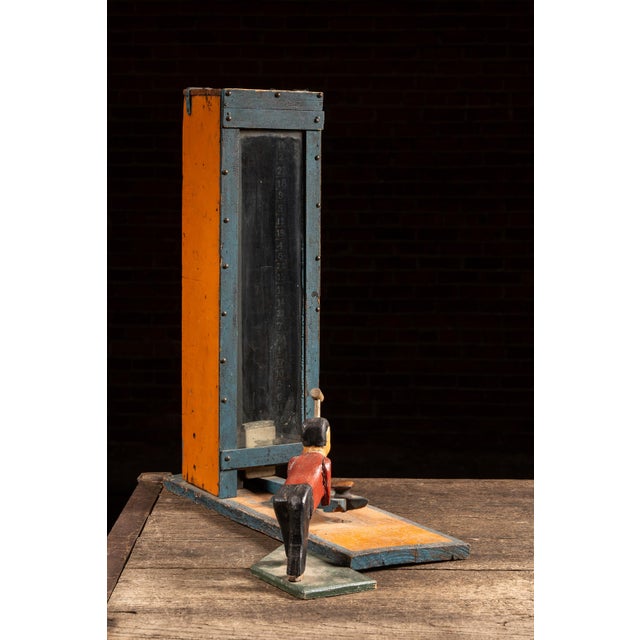 Folk Art Antique "High Striker" Folk Art Tabletop Carnival Game For Sale - Image 3 of 13