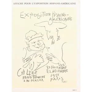 1957 After Pablo Picasso, Poster "Hispanic-American Exhibition at Henri Tronché Gallery"